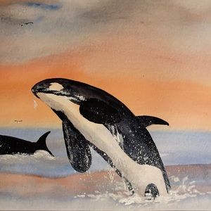 Original Watercolor 16x20 Wild & Free